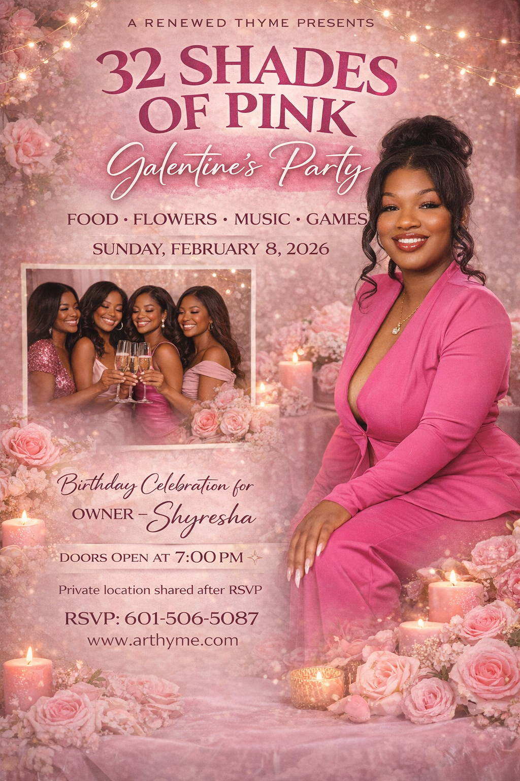 32 Shades of Pink Galantines Party