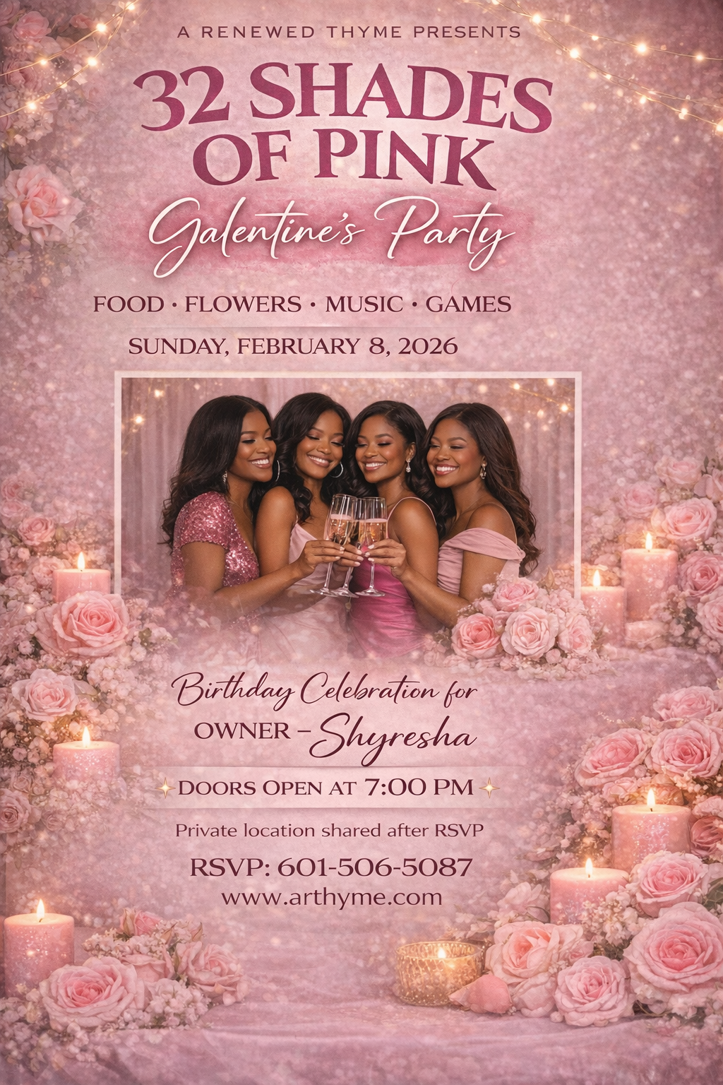 32 Shades of Pink Galantines Party