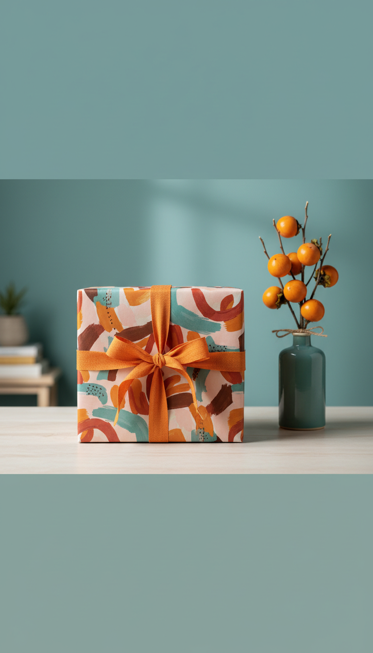 Signature ribbon boxed set with persimmon accents